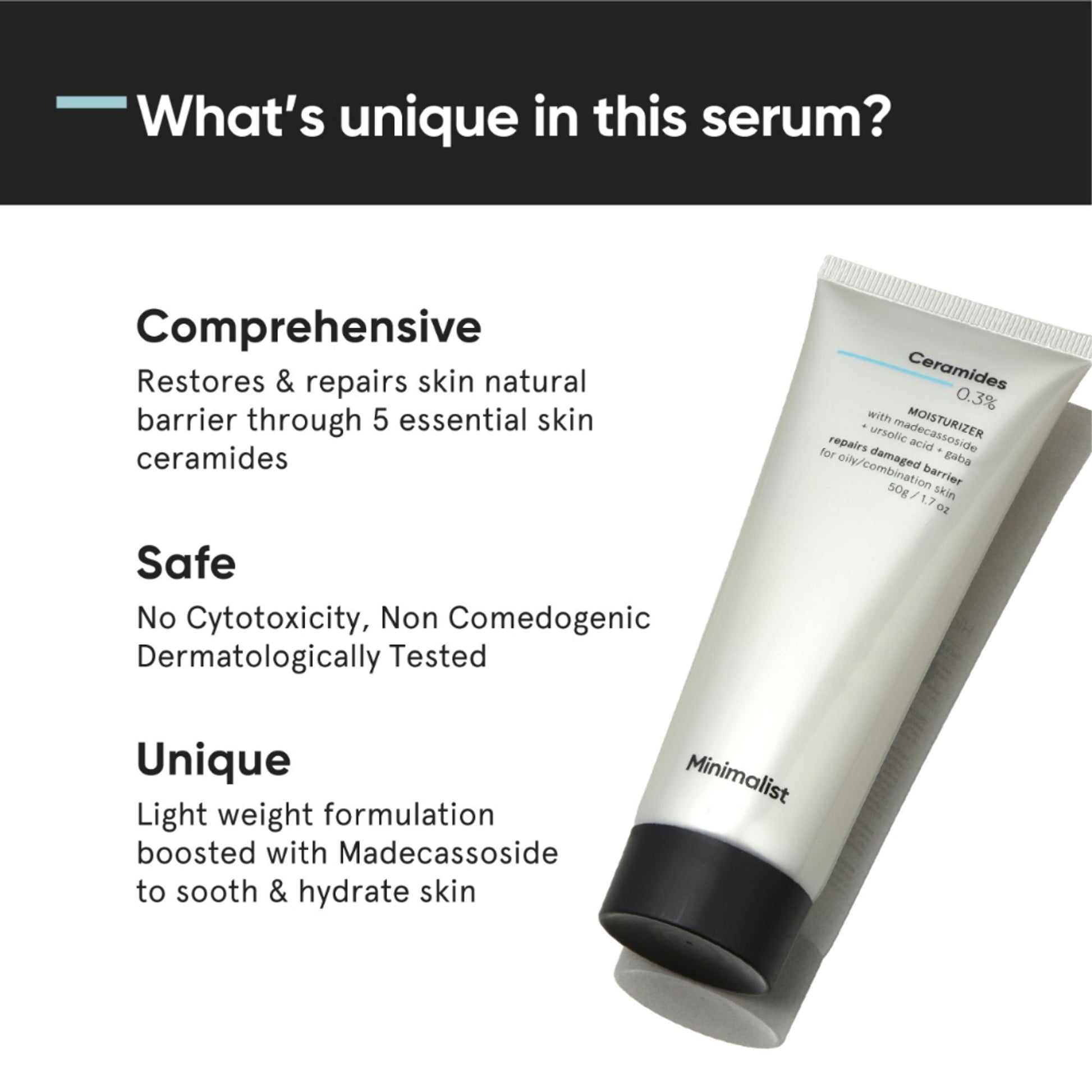 Minimalist 0.3% Ceramide Barrier Repair Moisturizing Cream For Oily Skin