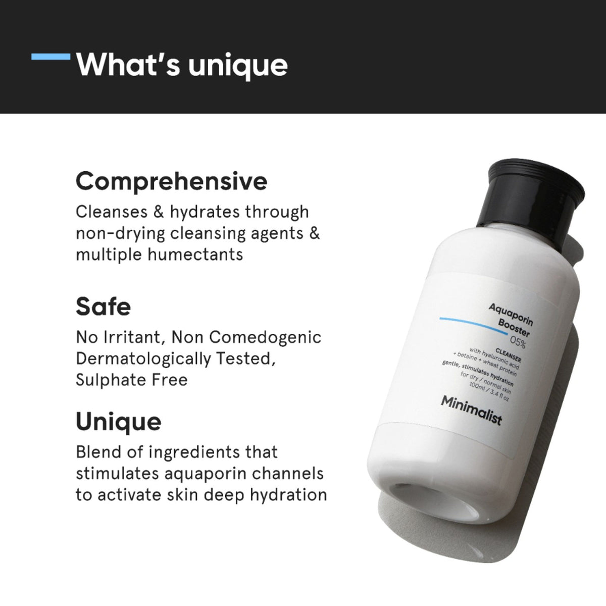 Minimalist 5% Aquaporin Booster Face Wash With Hyaluronic Acid For Dry Skin