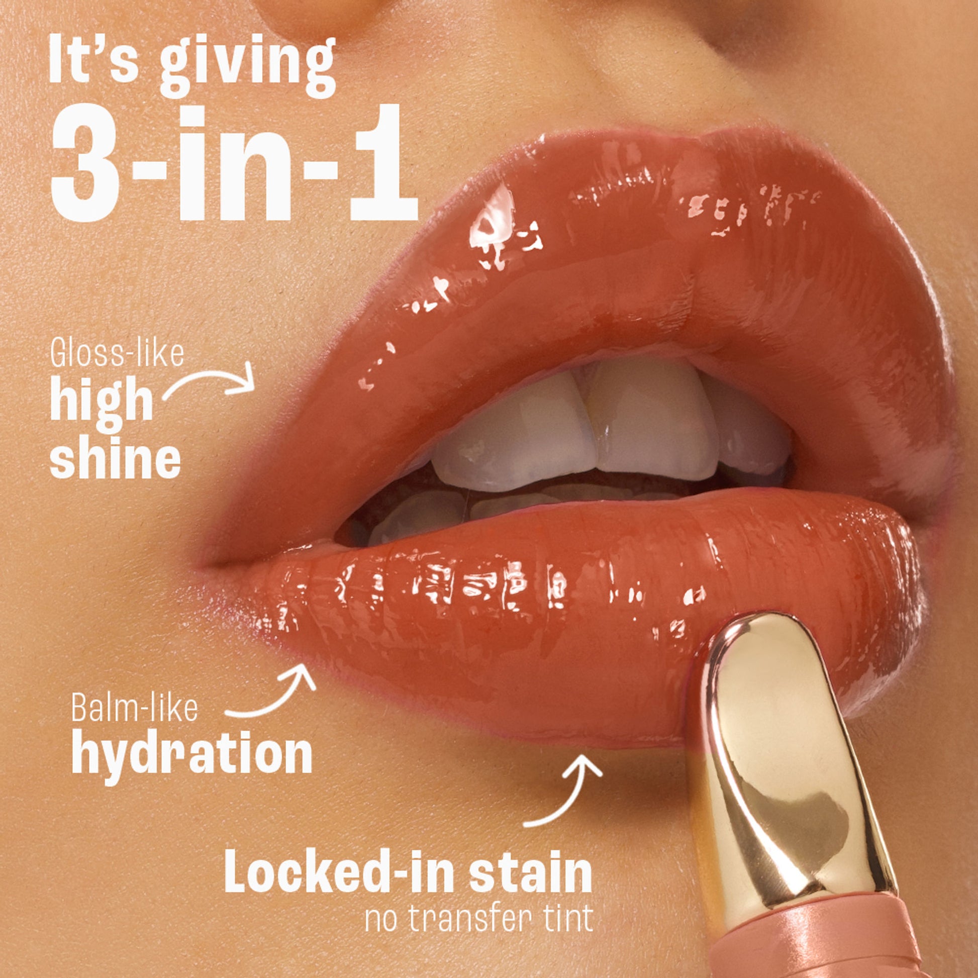 Lakme 9to5 Hya Beach Edit Lip Gloss Stain, Hydrating, Lasting Tint, SPF 15 - Caramel Drizzle