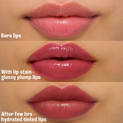 Lakme 9to5 Hya Beach Edit Lip Gloss Stain, Hydrating, Lasting Tint, SPF 15 - Raspberry Sorbet