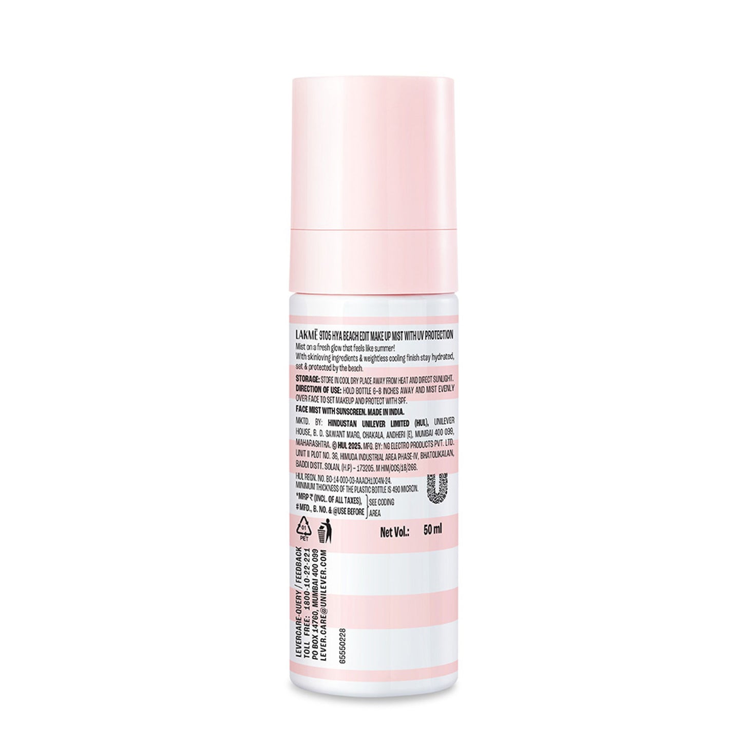 Lakme Hya Beach Edit Makeup Mist with UV Protection, Infused with Hyaluronic Acid, Long lasting