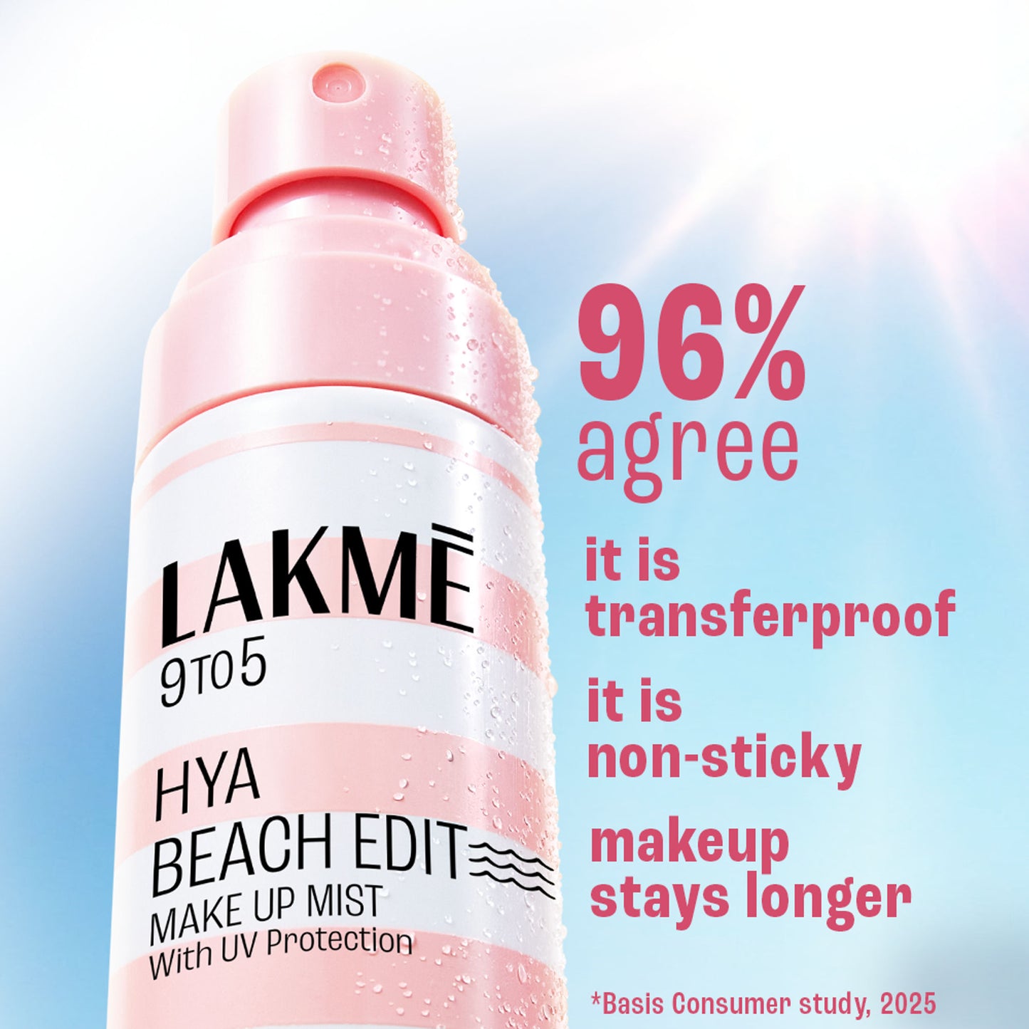 Lakme Hya Beach Edit Makeup Mist with UV Protection, Infused with Hyaluronic Acid, Long lasting