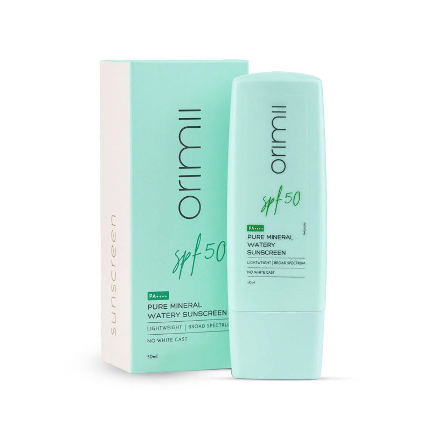 Orimii Mineral Sunscreen SPF 50 Watery Fluid, Zero White Cast, Lightweight & Non-Comedogenic