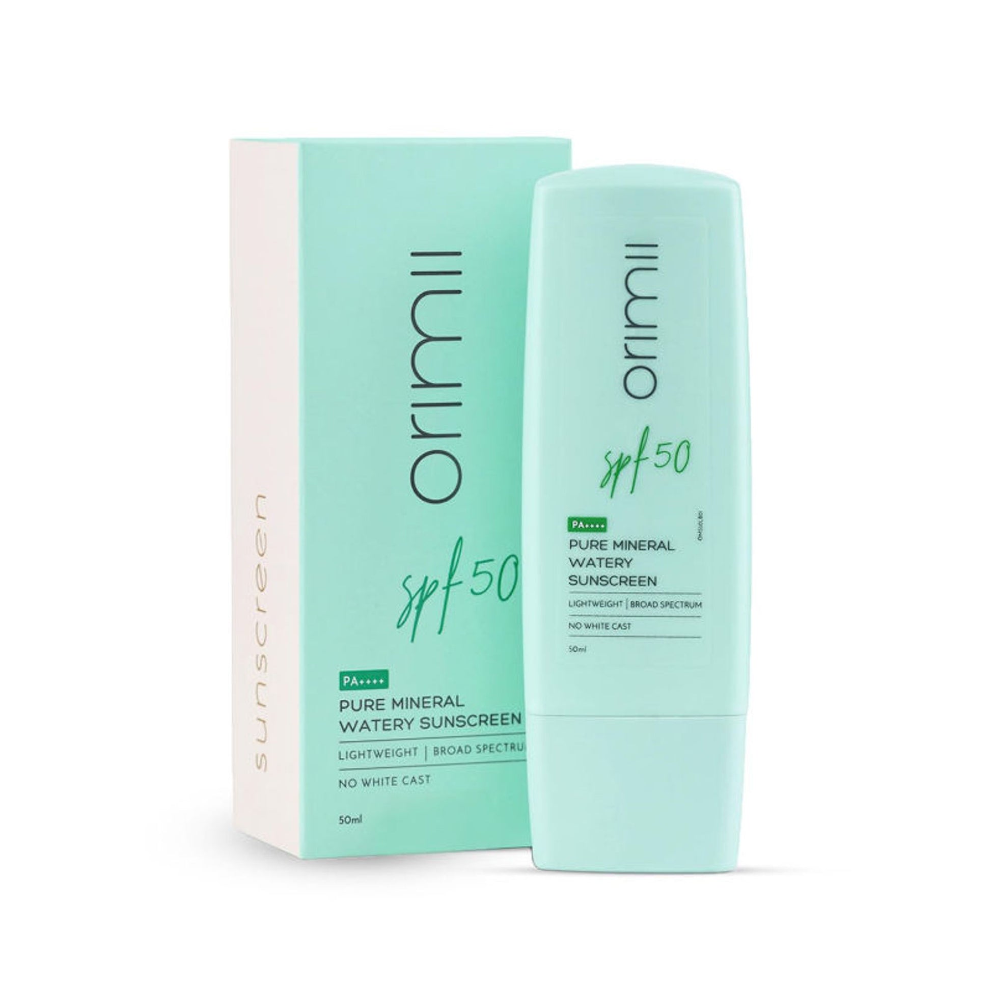 Orimii Mineral Sunscreen SPF 50 Watery Fluid, Zero White Cast, Lightweight & Non-Comedogenic