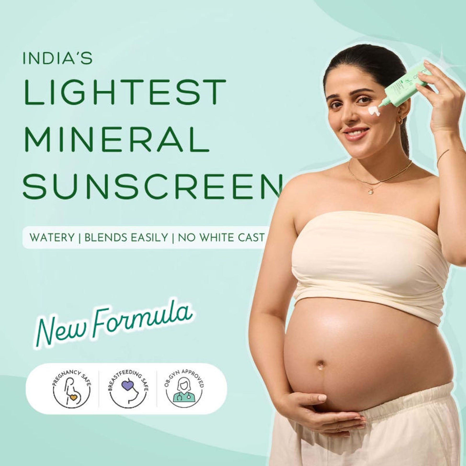 Orimii Mineral Sunscreen SPF 50 Watery Fluid, Zero White Cast, Lightweight & Non-Comedogenic