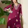 Dhiyona IE Printed Pure Cotton V-Neck Top With Trousers