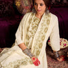 Indyancart IE Floral Embroidered Thread Work Pure Cotton Kurta With Trousers & Dupatta