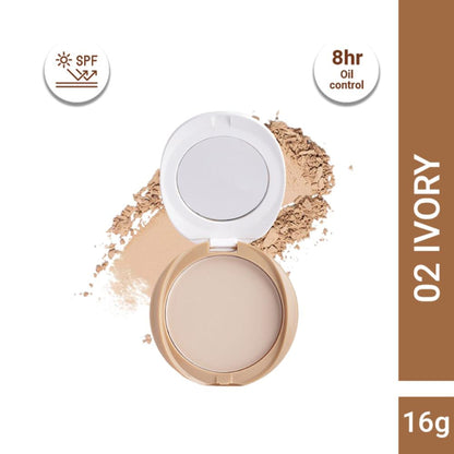 CUFFS N LASHES Perfect Finish Pressed Powder Compact With SPF 15 - 02 Ivory