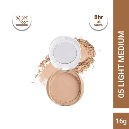 CUFFS N LASHES Perfect Finish Pressed Powder Compact With SPF 15 - 05 Light Medium
