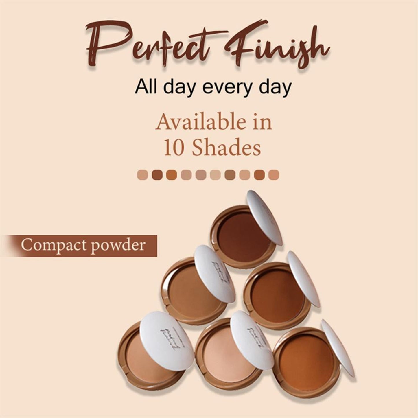 CUFFS N LASHES Perfect Finish Pressed Powder Compact With SPF 15 - 05 Light Medium