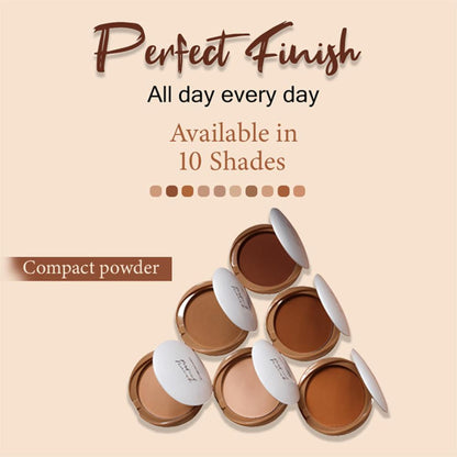CUFFS N LASHES Perfect Finish Pressed Powder Compact With SPF 15 - 05 Light Medium