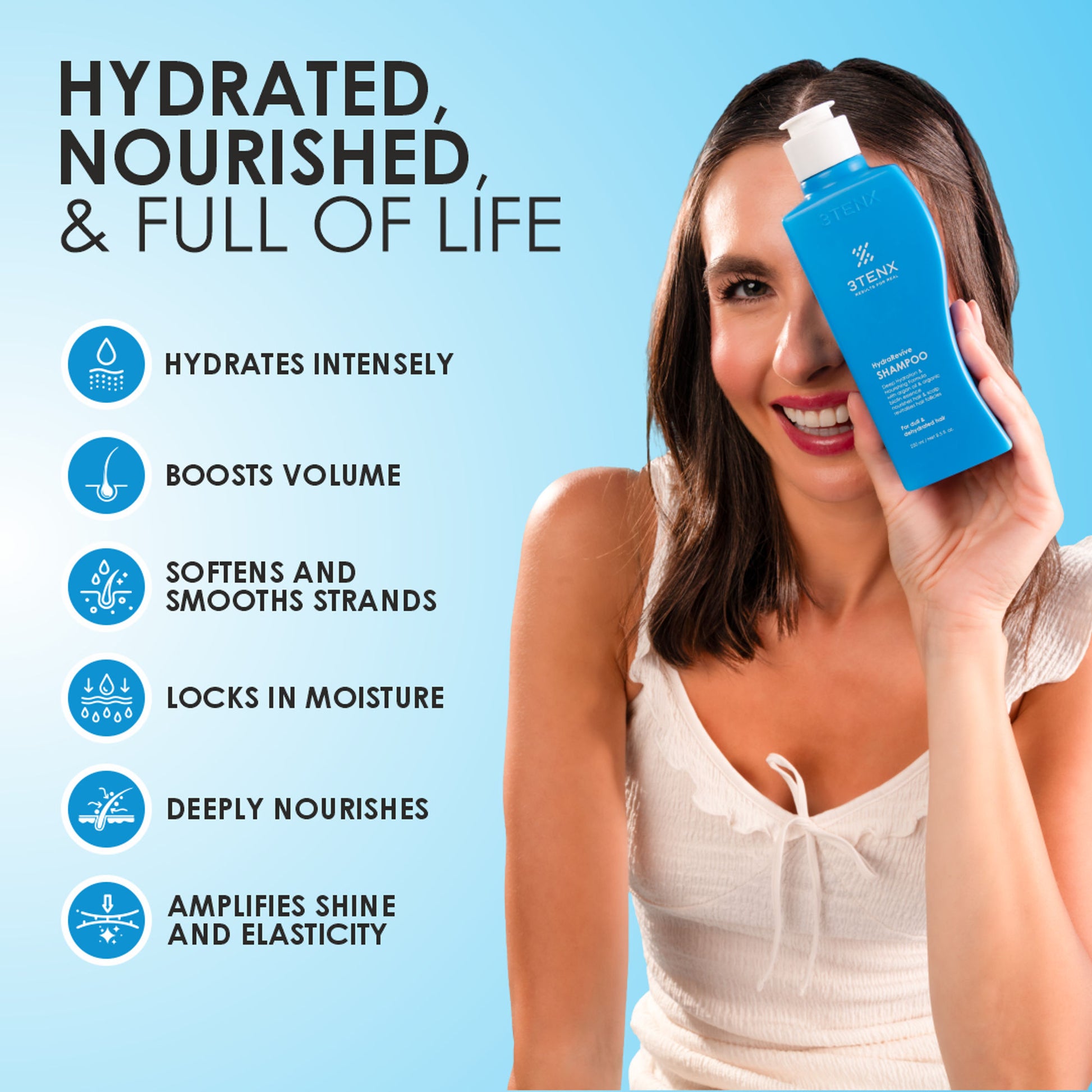 3TENX HydraRevive Hydrating Shampoo for Dry & Dull Hair