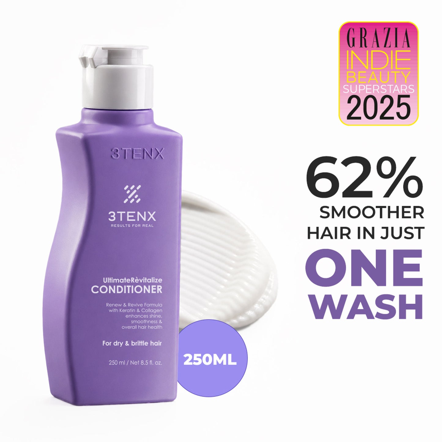 3TENX UltimateRevitalize Keratin Conditioner for Damaged & Frizzy Hair