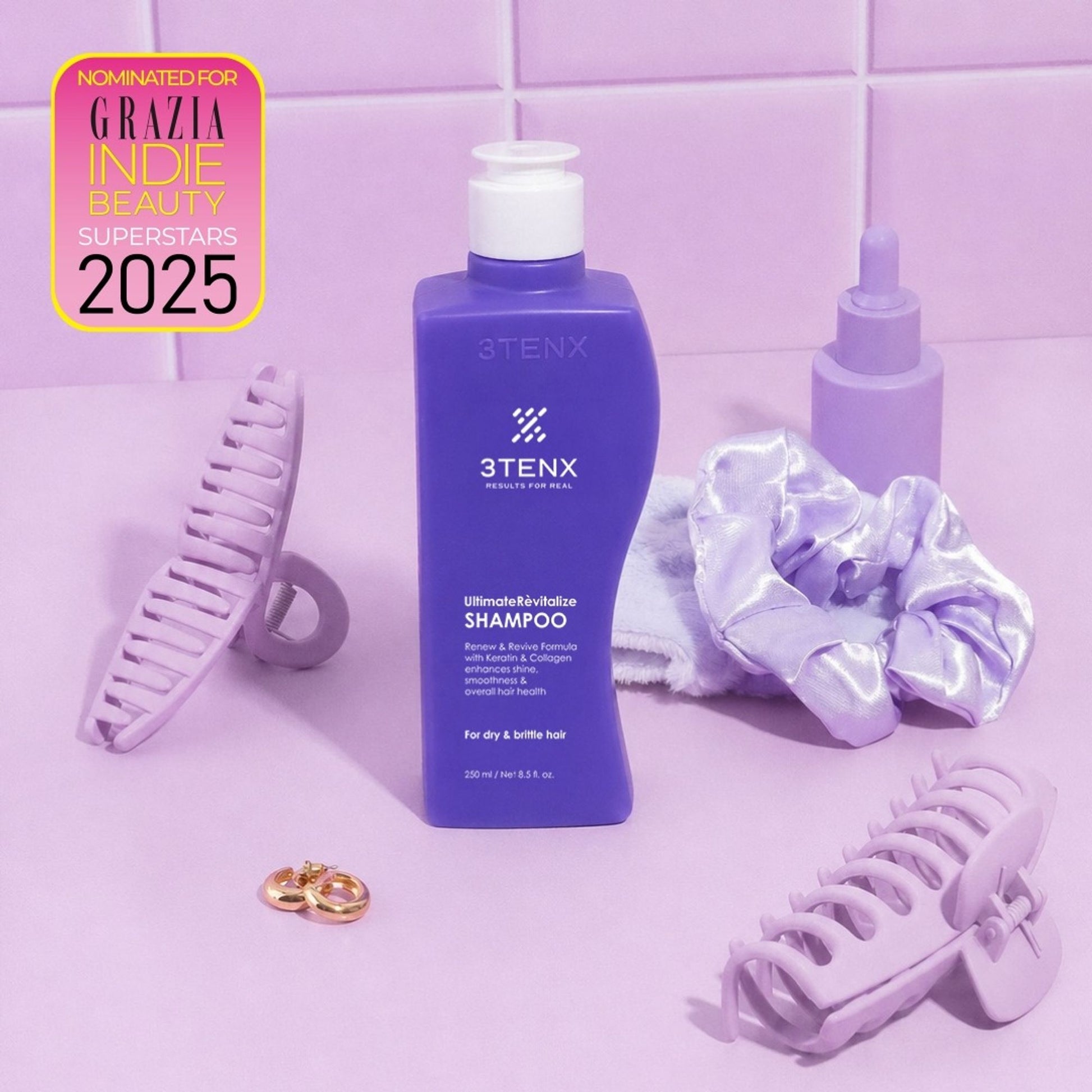 3TENX UltimateRevitalize Keratin Shampoo for Damaged & Frizzy Hair
