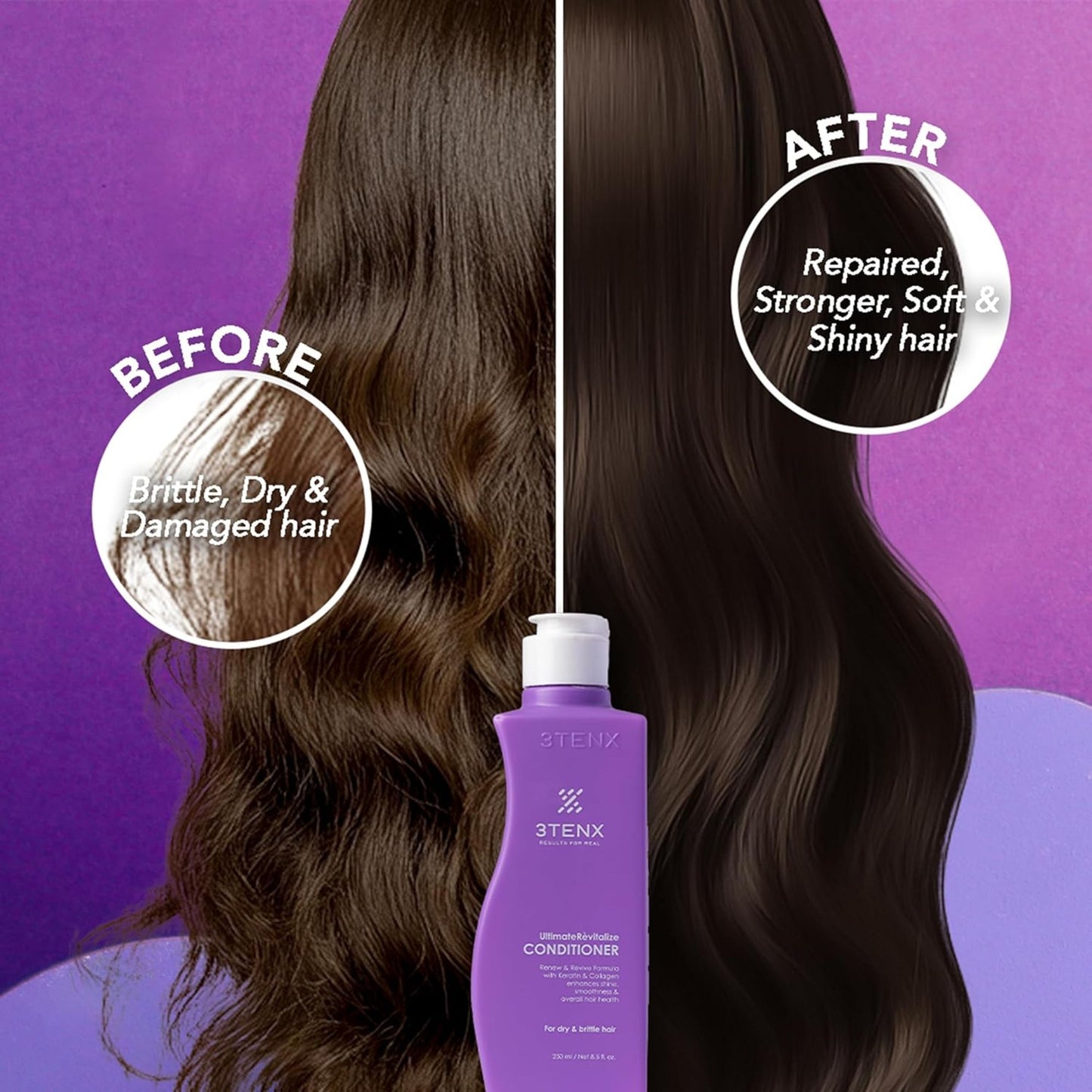 3TENX UltimateRevitalize Keratin Conditioner for Damaged & Frizzy Hair