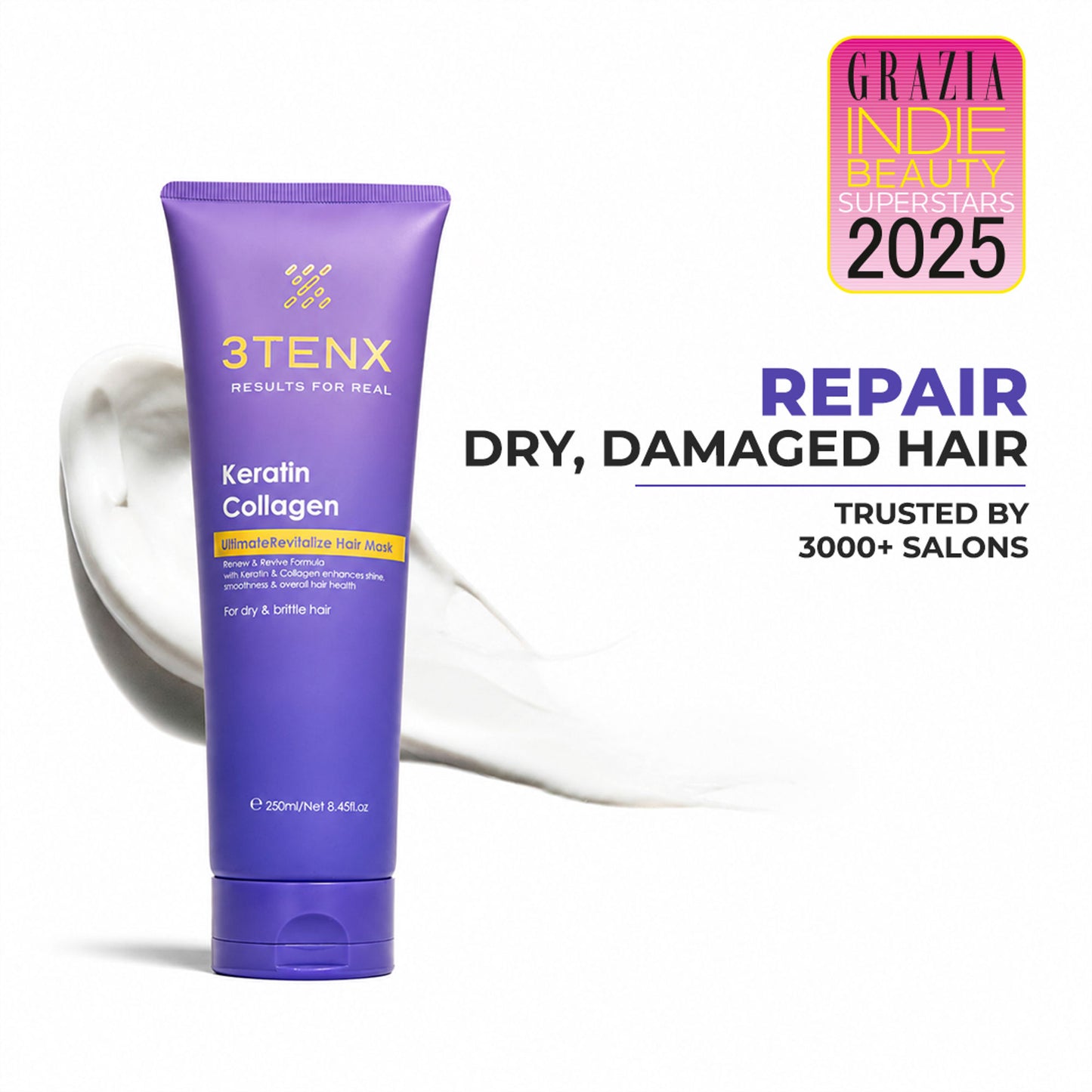 3TENX UltimateRevitalize Hair Mask with Keratin for Damaged Hair