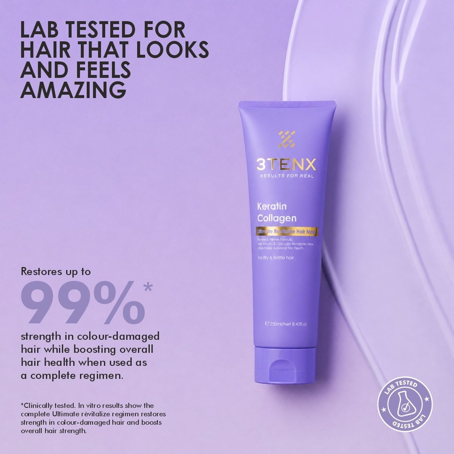3TENX UltimateRevitalize Hair Mask with Keratin for Damaged Hair