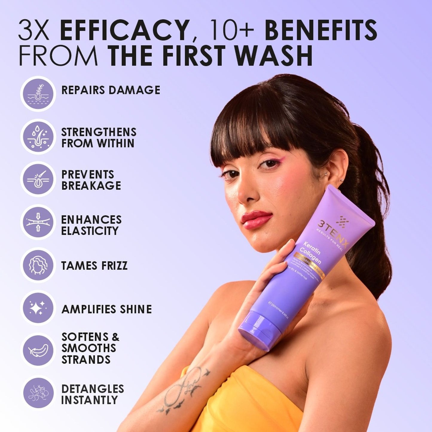 3TENX UltimateRevitalize Hair Mask with Keratin for Damaged Hair