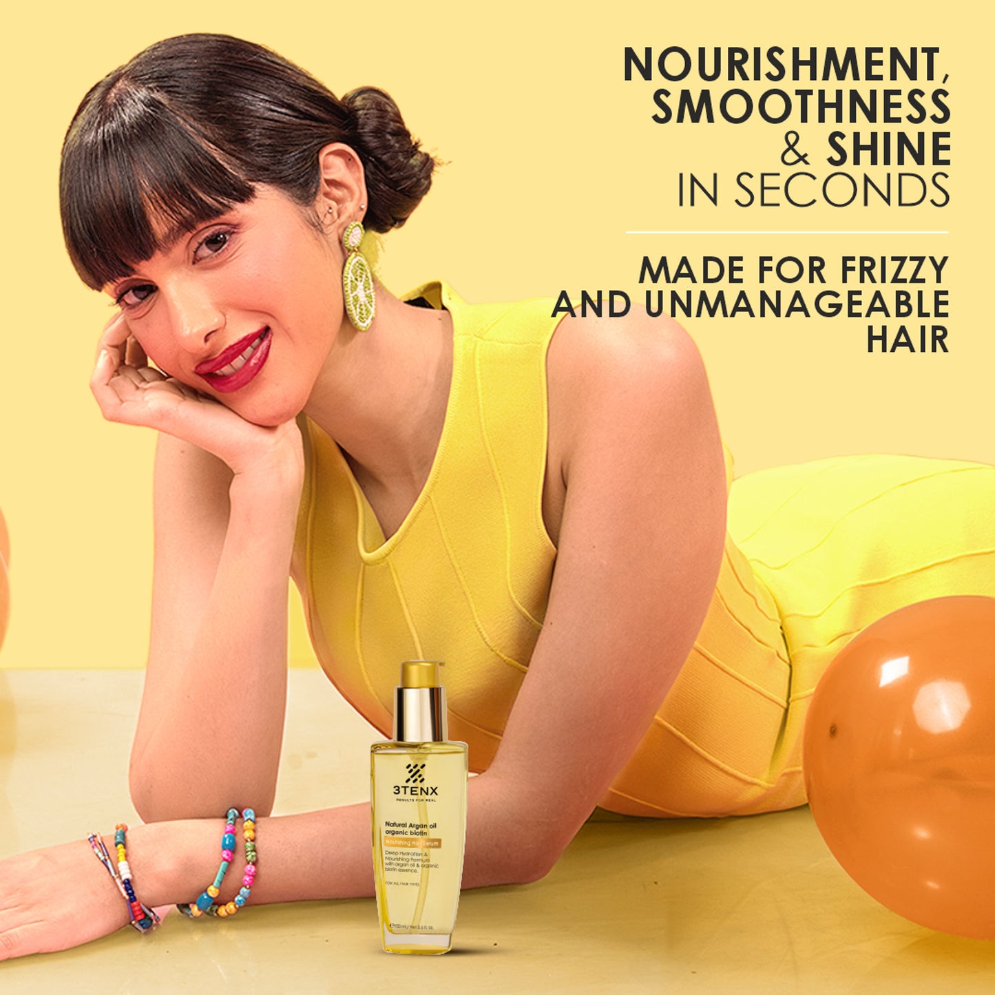 3TENX Nourishing Hair Serum for Dry & Frizzy Hair with Heat Protection