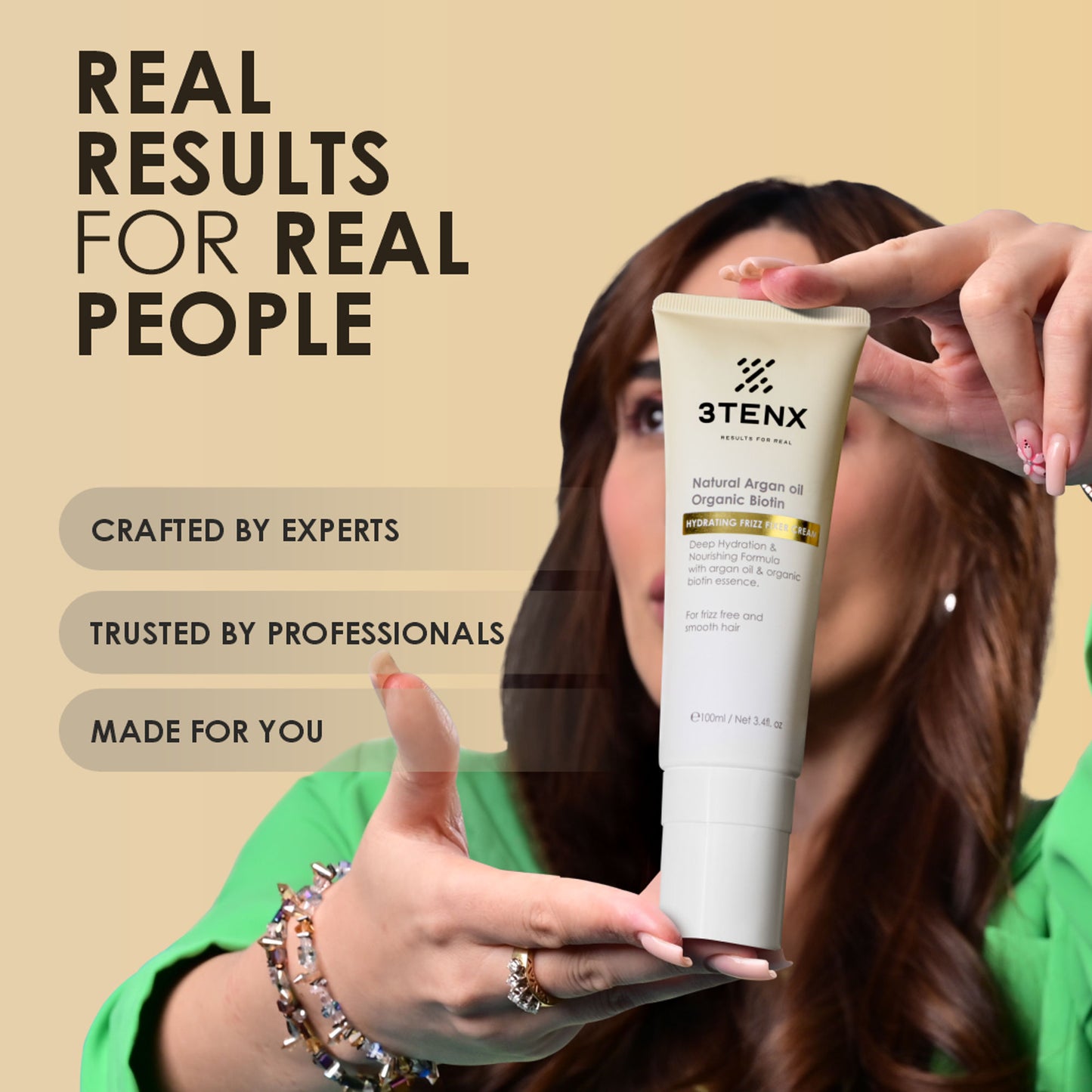 3TENX Hydrating Frizz Fixer Cream for Smooth, Frizz-Free Hair