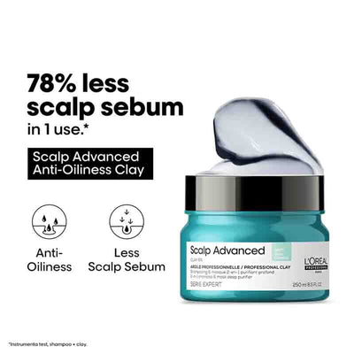 L’Oréal Professionnel Scalp Advanced Anti-Oiliness 2-In-1 Shampoo & Mask for Very Oily Scalp