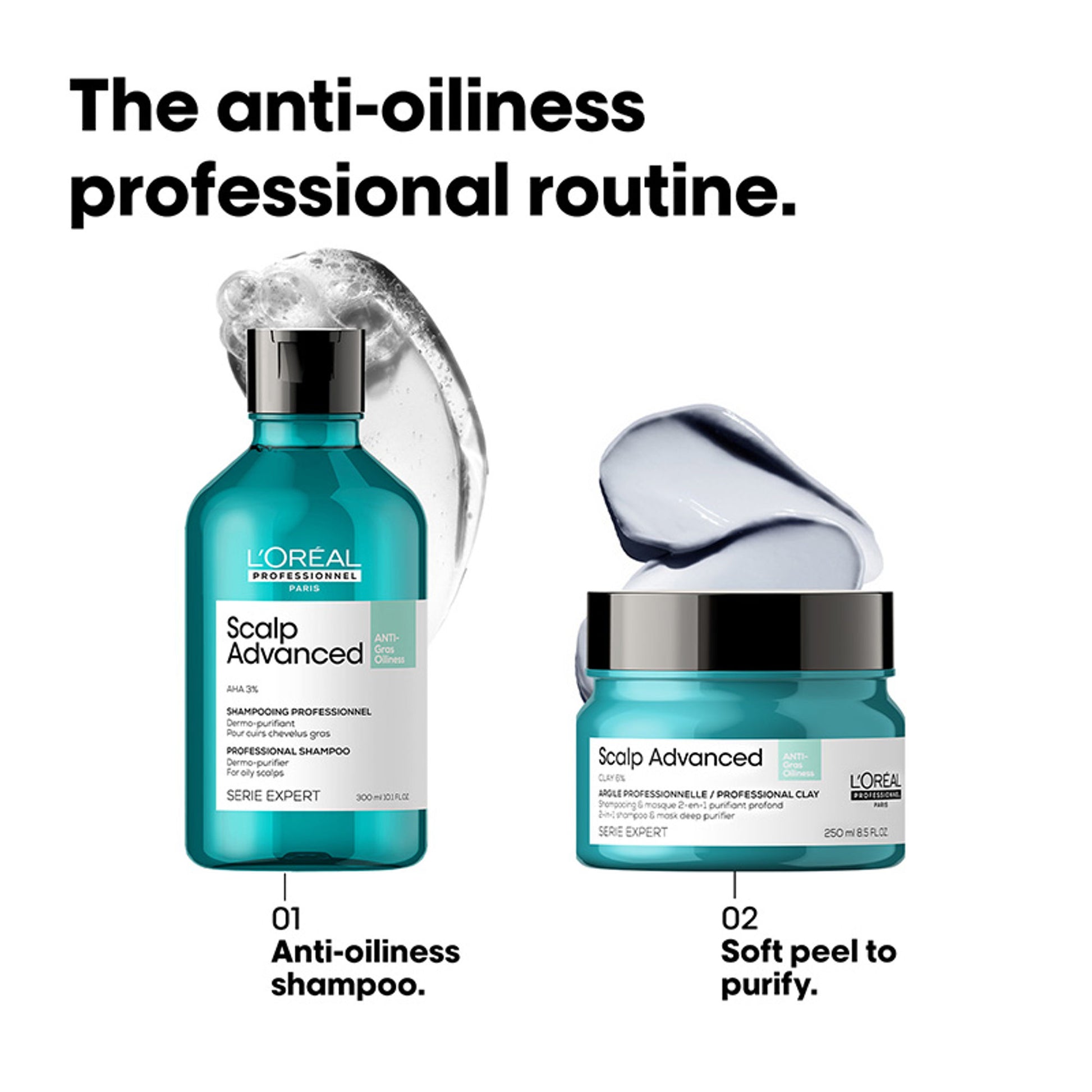 L’Oréal Professionnel Scalp Advanced Anti-Oiliness 2-In-1 Shampoo & Mask for Very Oily Scalp