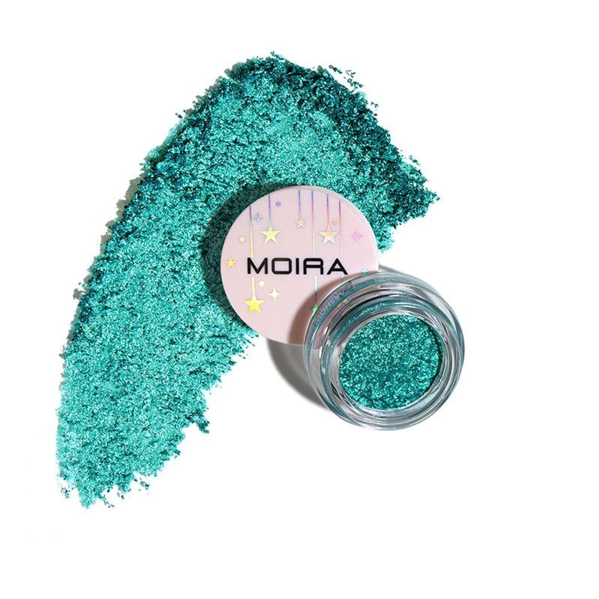 Moira Starshow Shadow Pot in shade 09 Shook, featuring a sleek black eyeshadow compact with embossed star design.