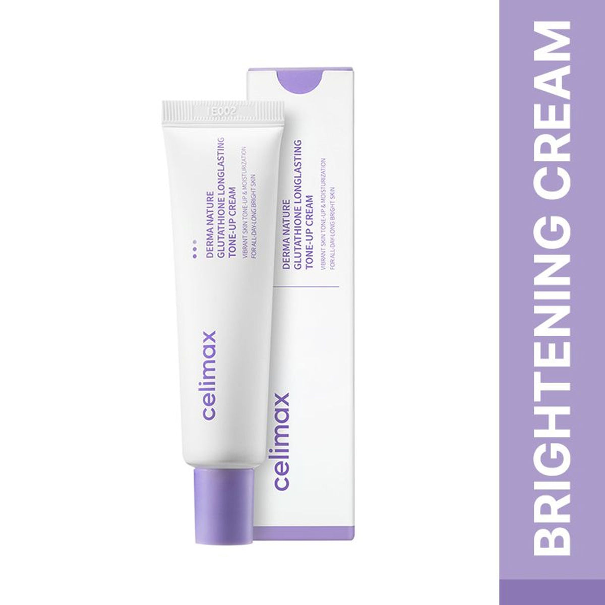 Celimax Derma Nature Glutathione Tone-Up Cream jar showing brightening skincare formula for glowing skin and dark spot reduction