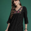 Dhiyona IE Floral Embroidered Empire Thread Work Pure Cotton Kurta with Palazzos