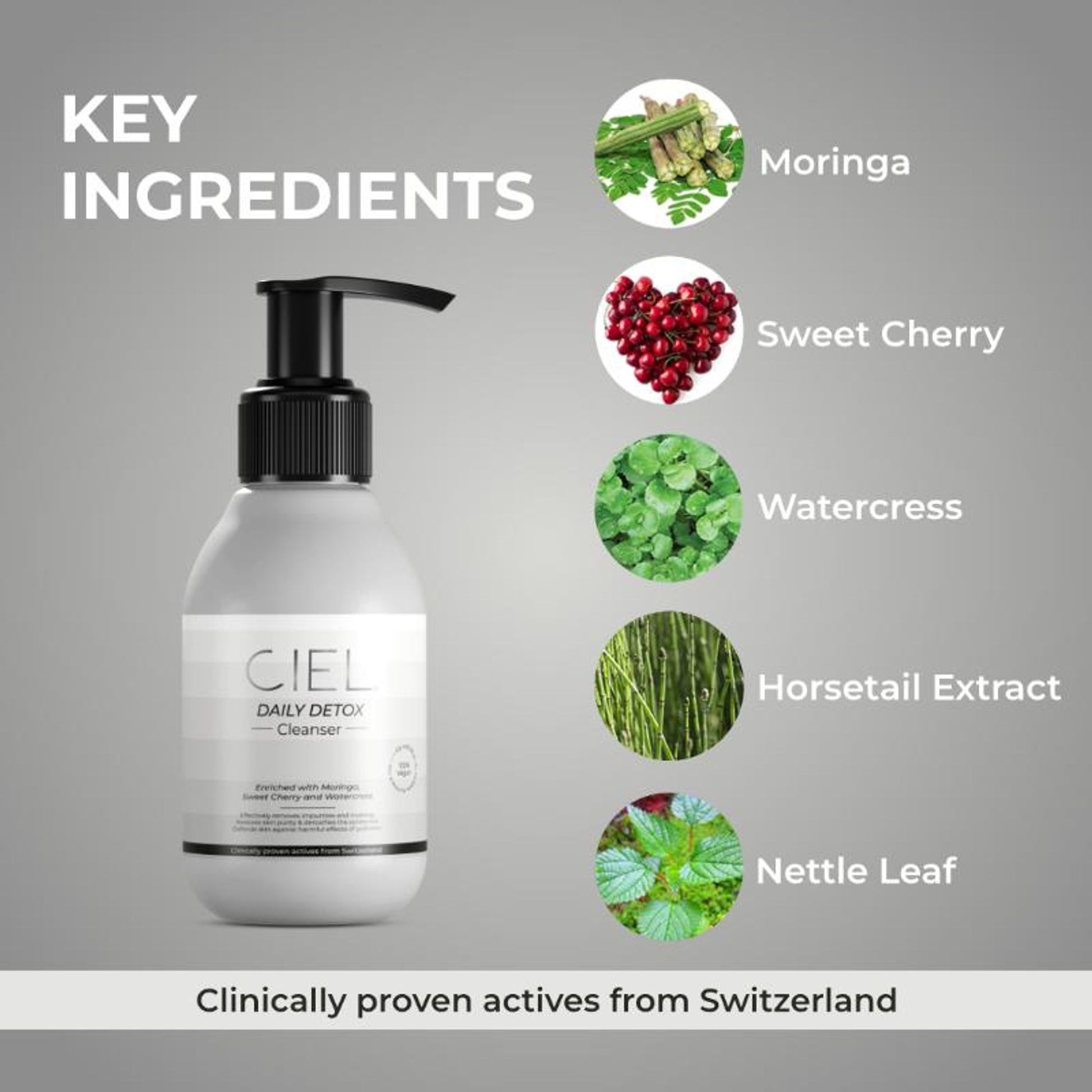 Ciel Daily Detox Gentle Cleanser - Sulphate Free, Removes Makeup, Softens & Detoxifies