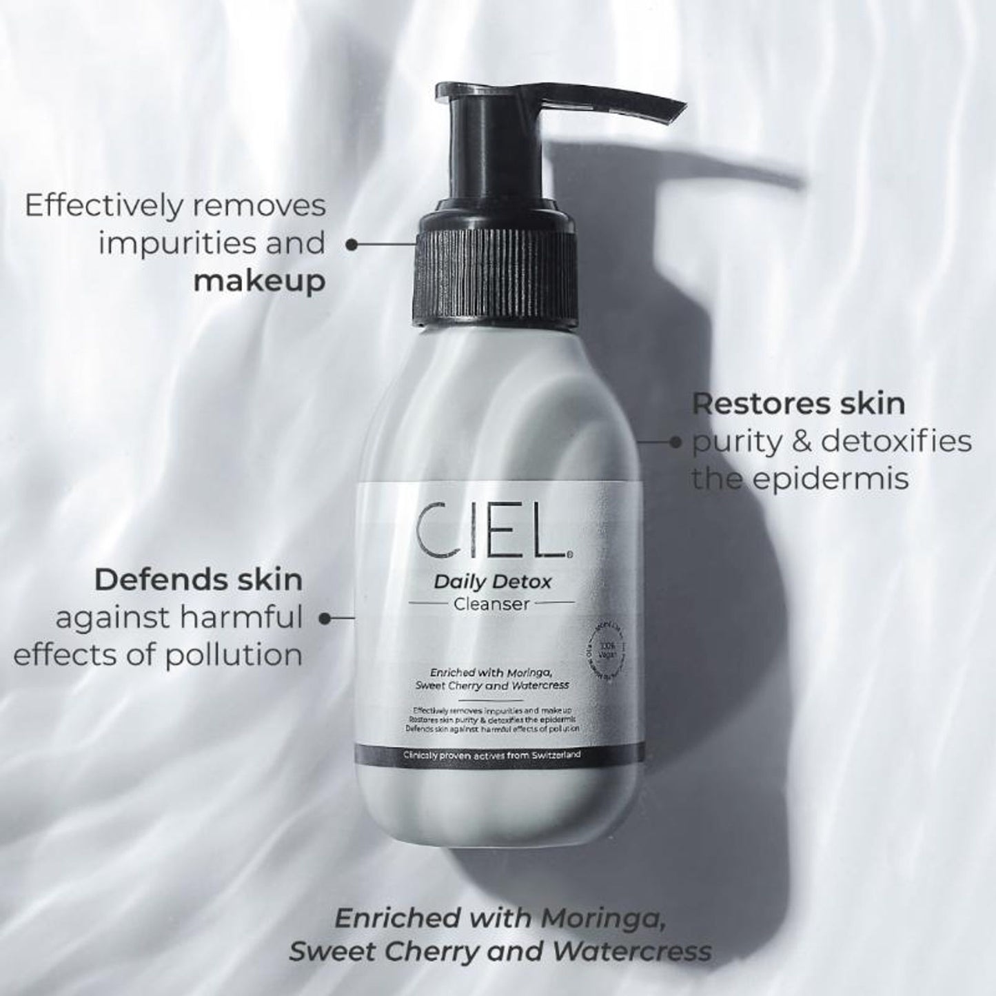 Ciel Daily Detox Gentle Cleanser - Sulphate Free, Removes Makeup, Softens & Detoxifies