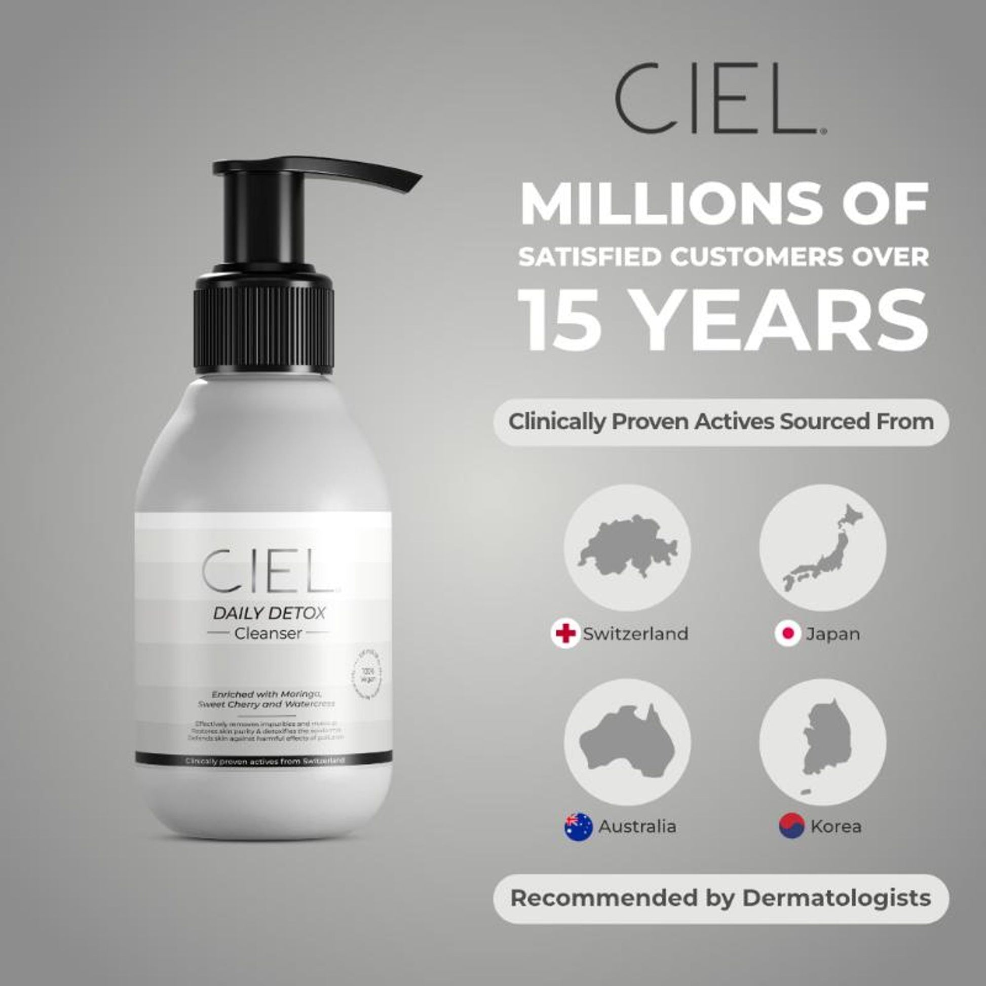 Ciel Daily Detox Gentle Cleanser - Sulphate Free, Removes Makeup, Softens & Detoxifies