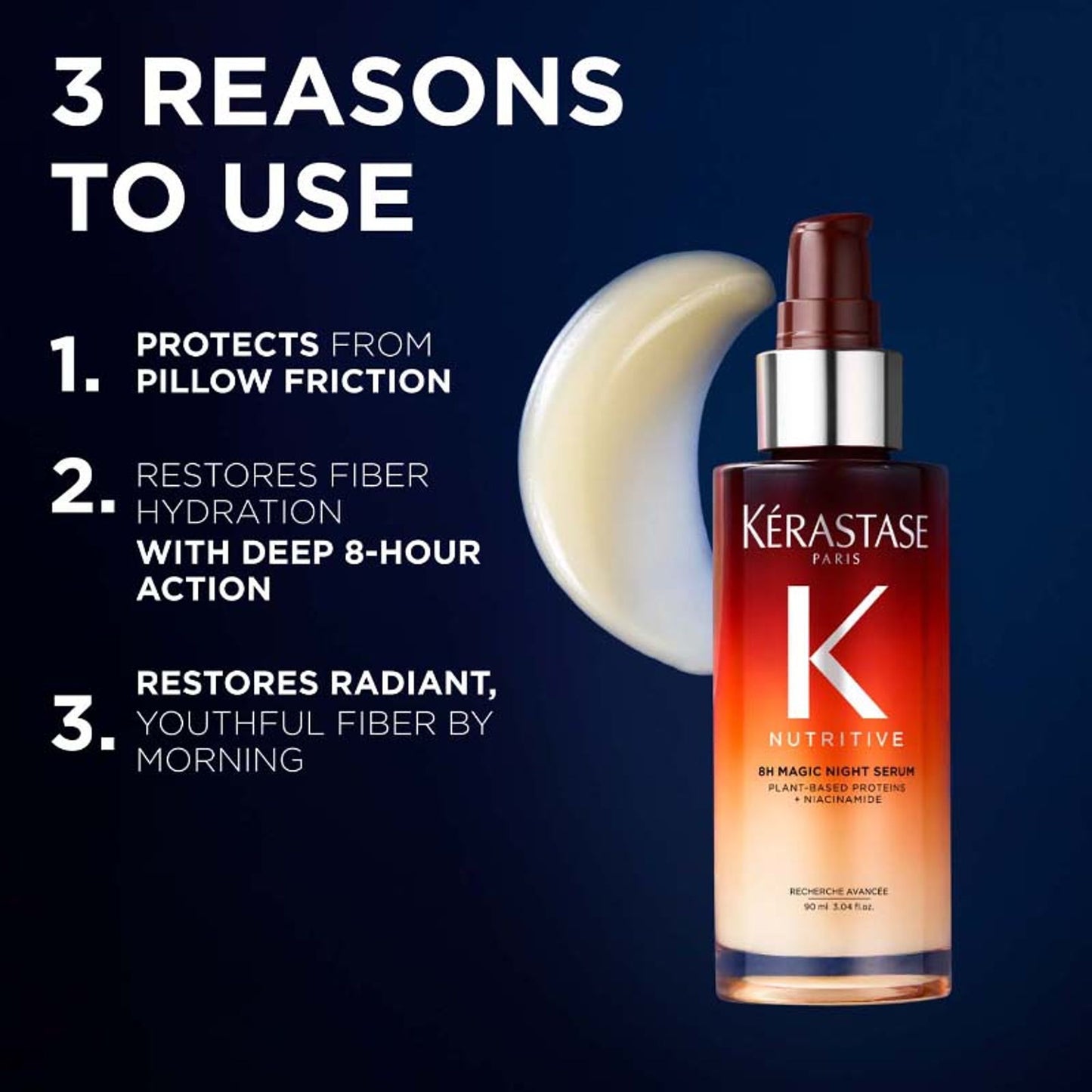 Kerastase Nutritive 8H Magic Night Hair Serum, Overnight leave-in serum, enriched with Niacinamide