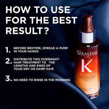 Kerastase Nutritive 8H Magic Night Hair Serum, Overnight leave-in serum, enriched with Niacinamide