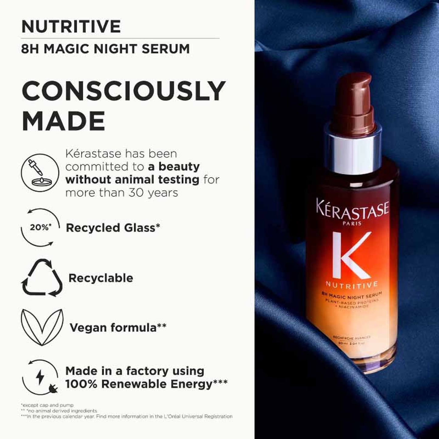 Kerastase Nutritive 8H Magic Night Hair Serum, Overnight leave-in serum, enriched with Niacinamide
