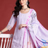 Dhiyona IE Floral Embroidered Thread Work Kurta with Trousers & Dupatta
