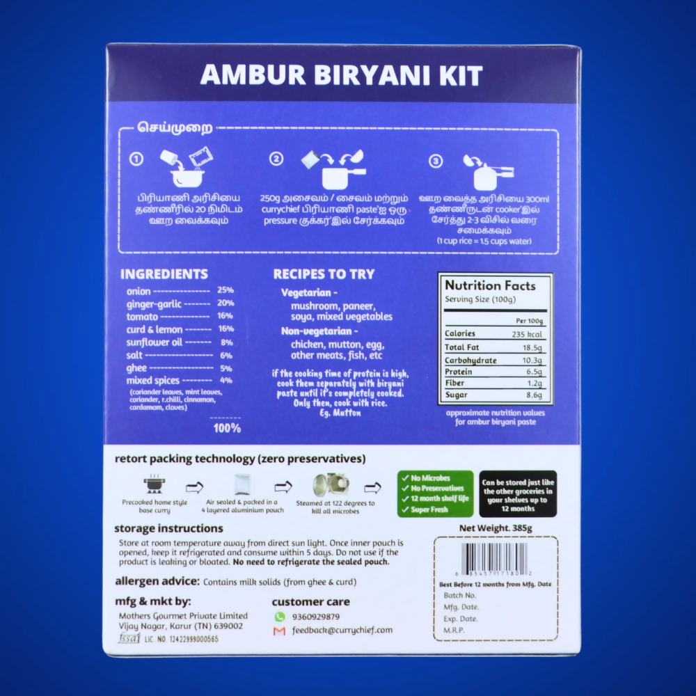 CurryChief Ambur Biryani Kit