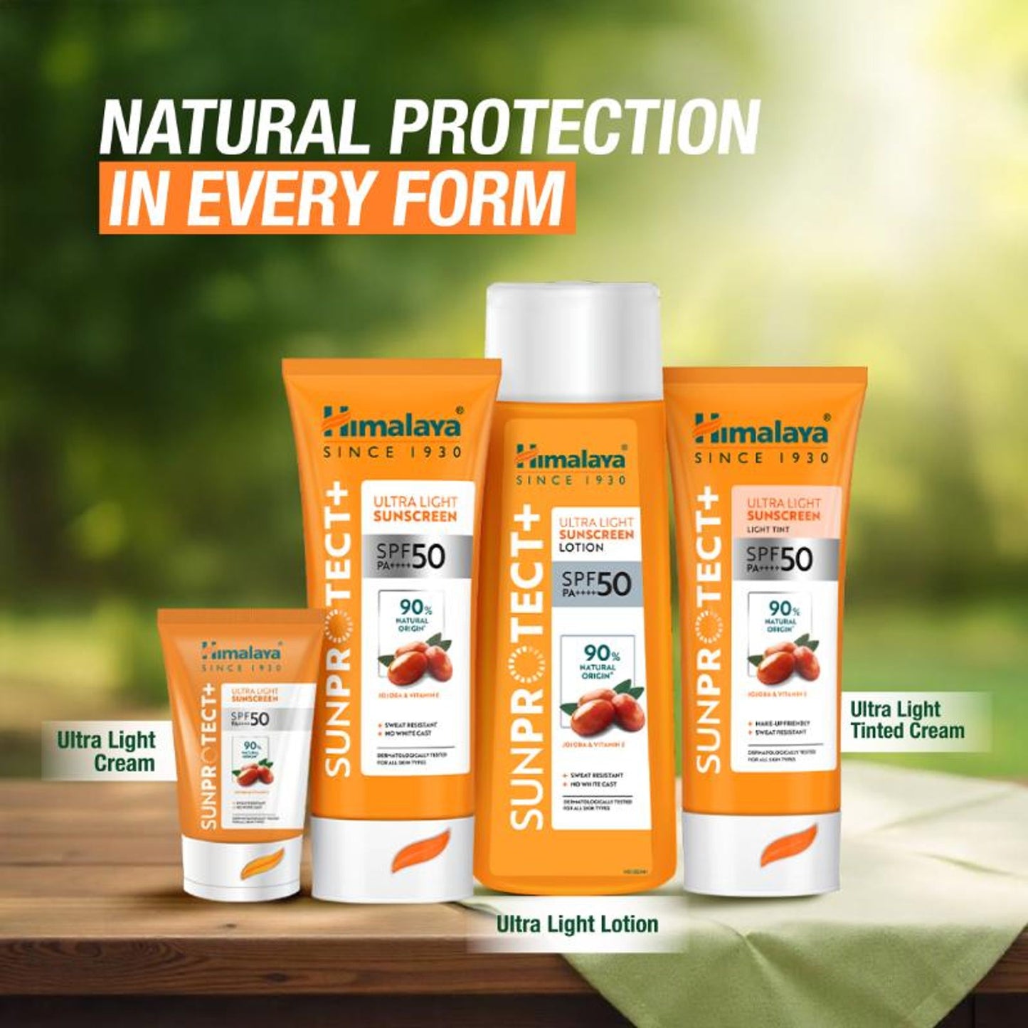 Himalaya Sun Protect+ Ultra Light Sunscreen SPF 50 PA++++ Sweat Resistant,100% No White Cast