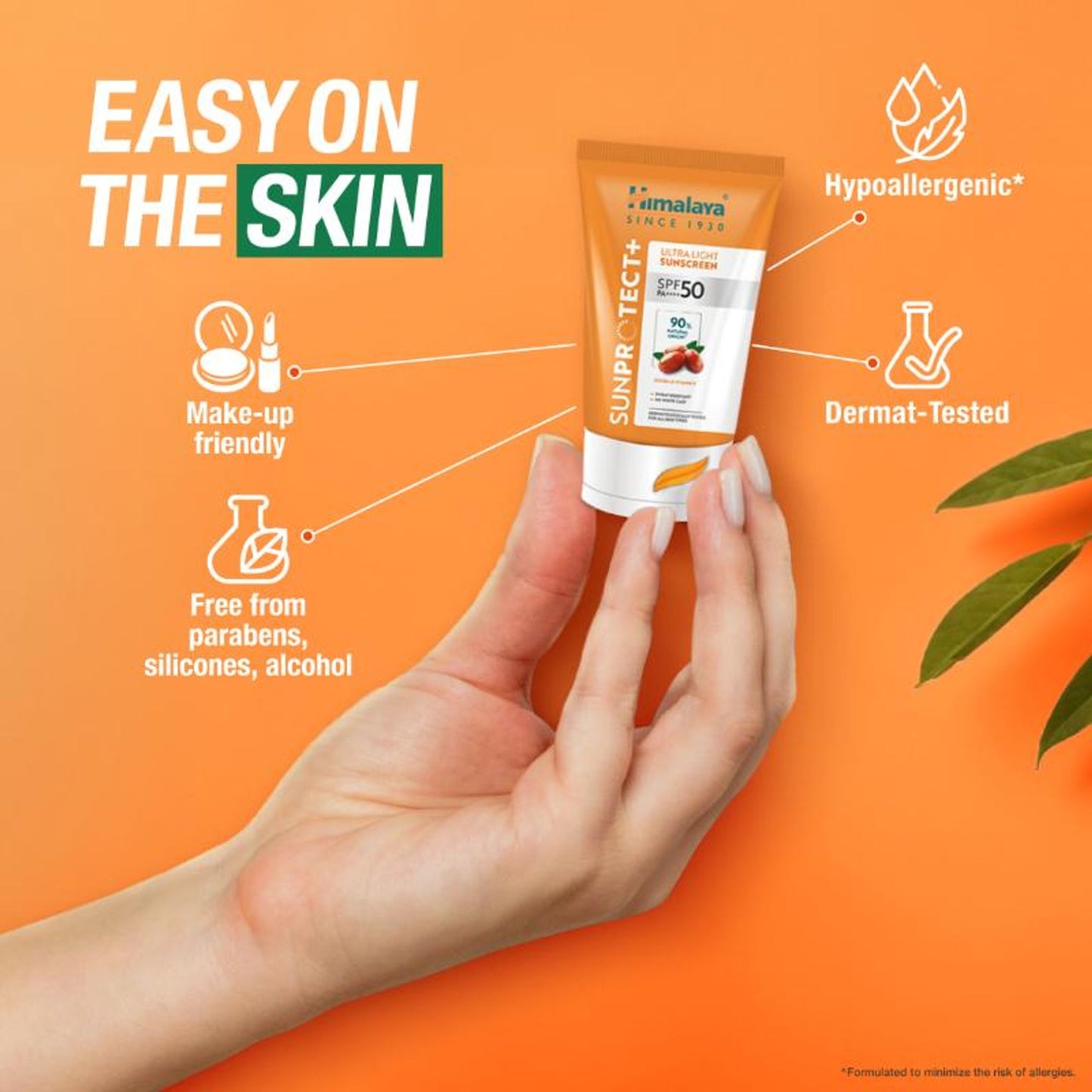 Himalaya Sun Protect+ Ultra Light Sunscreen SPF 50 PA++++ Sweat Resistant,100% No White Cast