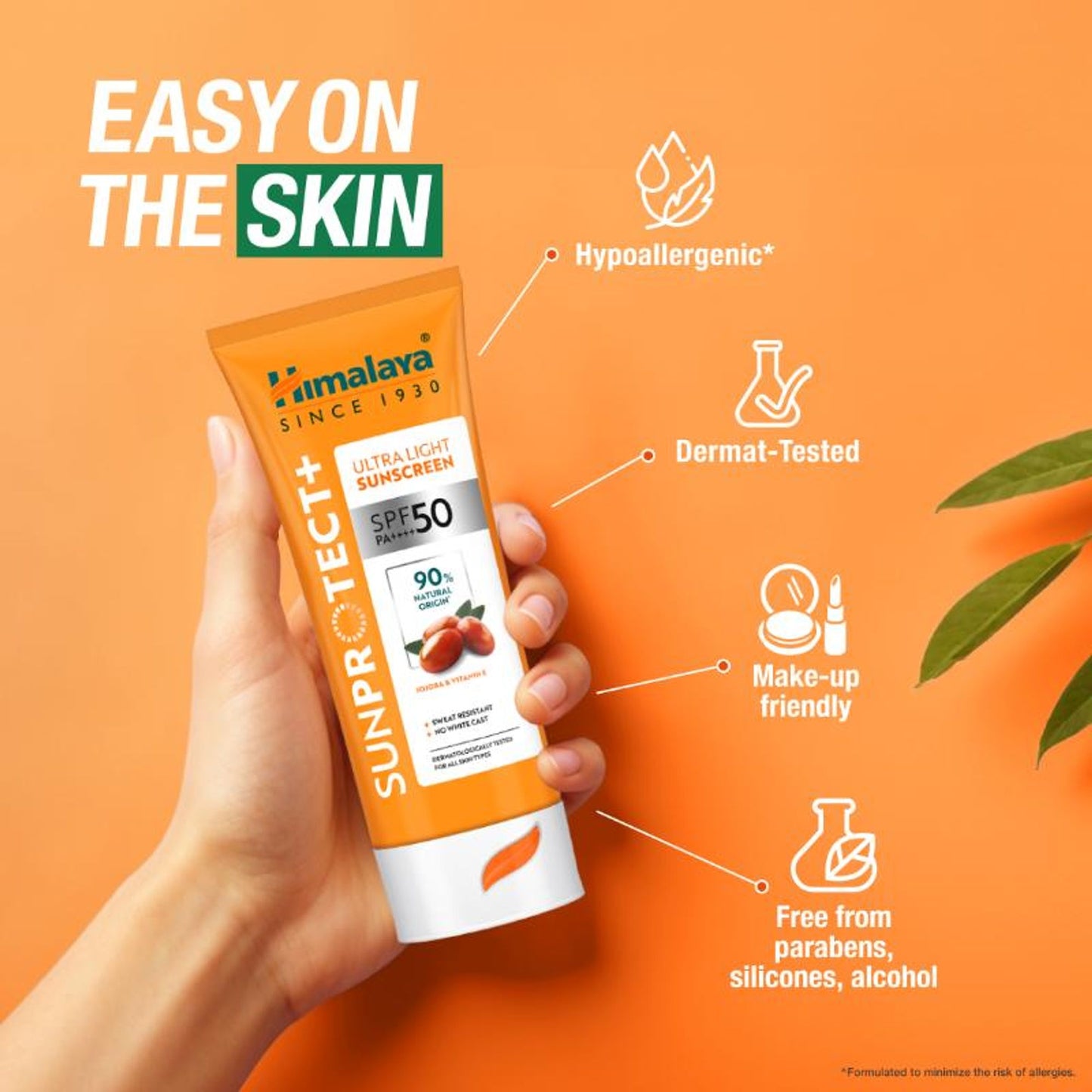 Himalaya Sun Protect+ Ultra Light Sunscreen SPF 50 PA++++ Sweat Resistant,100% No White Cast