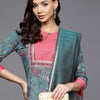Dhiyona IE Women Blue Ethnic Motifs Printed Kurta with Palazzos & With Dupatta