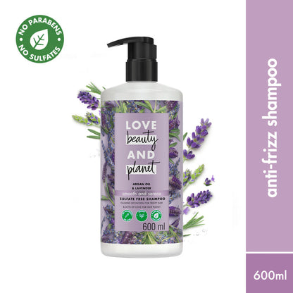 Love Beauty & Planet Argan Oil And Lavender Sulphate Free Shampoo For Dry & Frizzy Hair