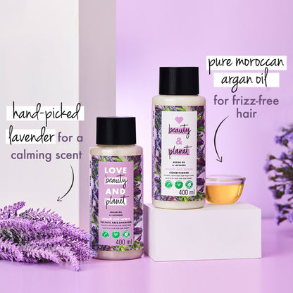 Love Beauty & Planet Argan Oil And Lavender Sulphate Free Shampoo For Dry & Frizzy Hair