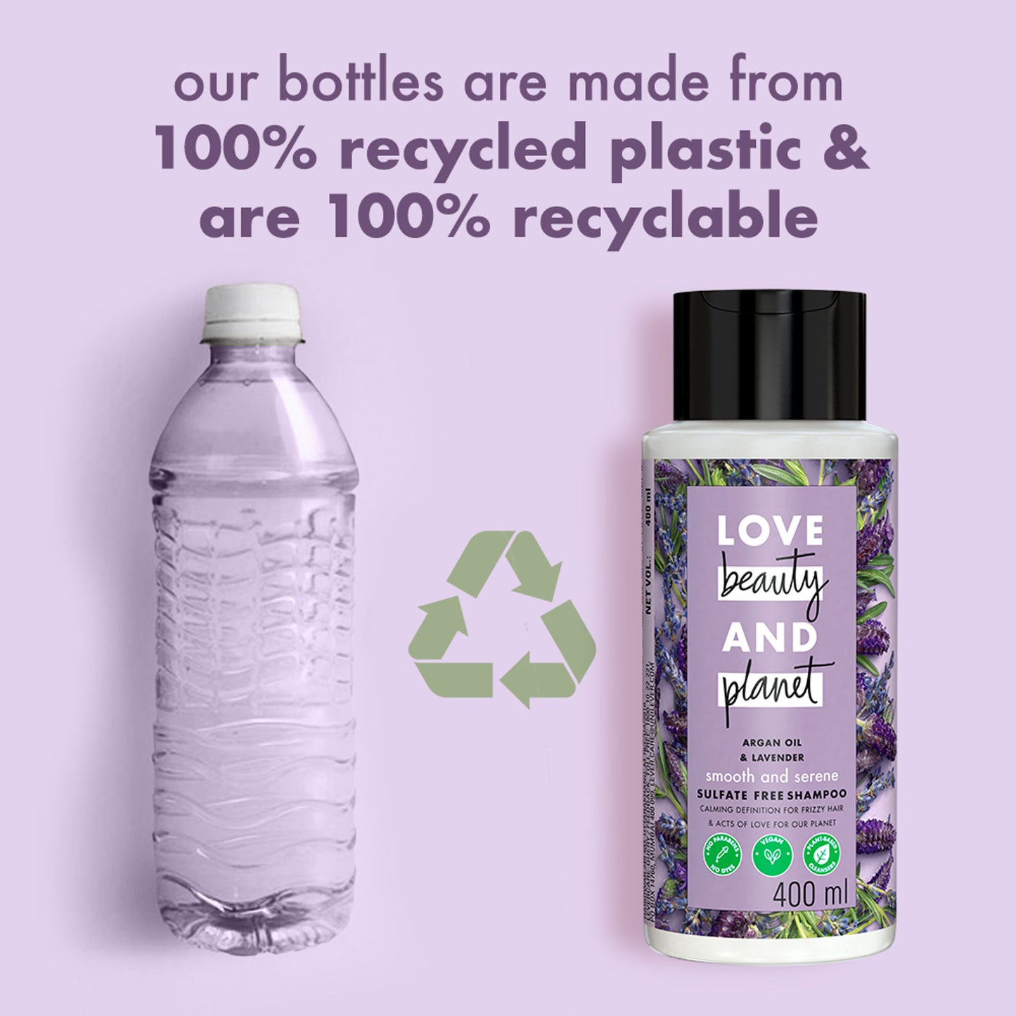 Love Beauty & Planet Argan Oil And Lavender Sulphate Free Shampoo For Dry & Frizzy Hair