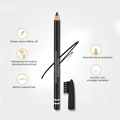Miss Claire Waterproof Eyebrow Pencil - 01 Black