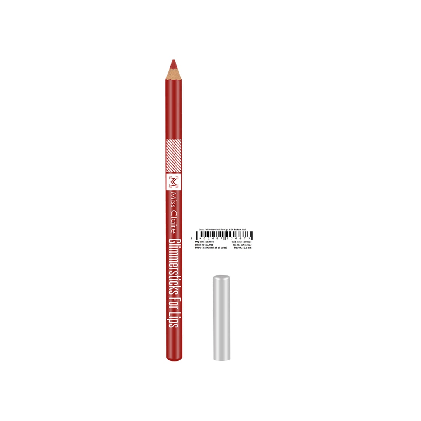 Miss Claire Glimmersticks For Lips - Perfect Red L-54