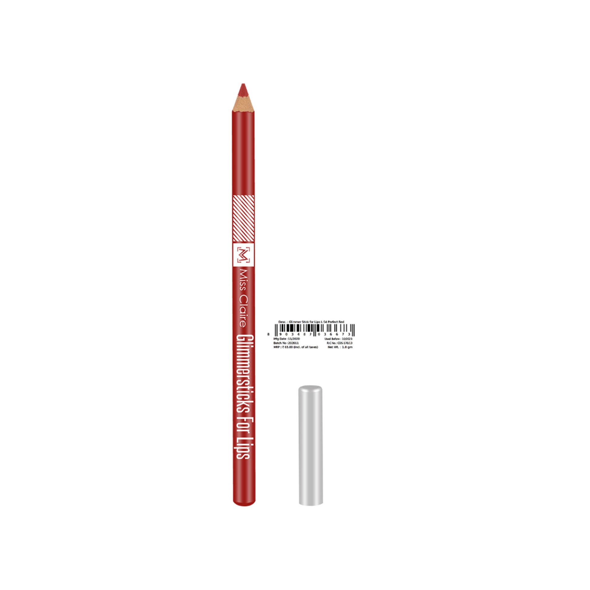 Miss Claire Glimmersticks For Lips - Perfect Red L-54