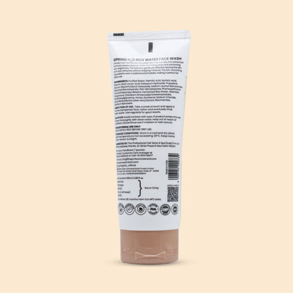 Spring H2O Rice Water Face Wash Minimizes Pores & Skin Brightening with Rice Water & Honey