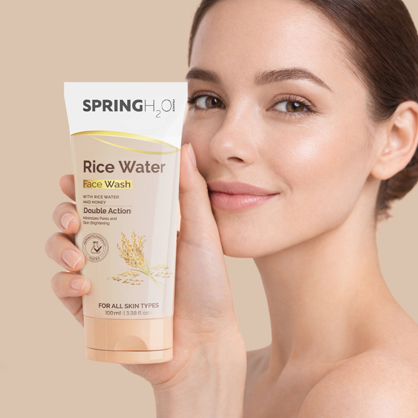 Spring H2O Rice Water Face Wash Minimizes Pores & Skin Brightening with Rice Water & Honey