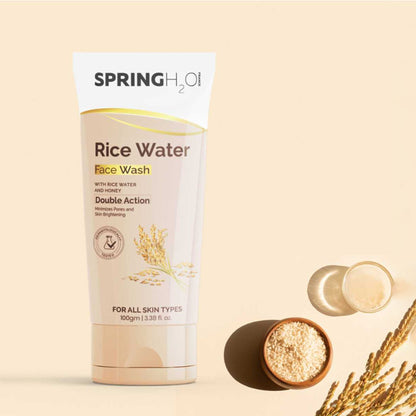 Spring H2O Rice Water Face Wash Minimizes Pores & Skin Brightening with Rice Water & Honey